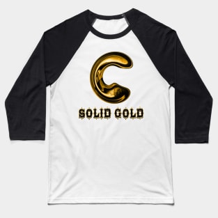 24 carat Solid Gold Millionaire Sacred Geometry 3D Baseball T-Shirt